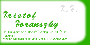 kristof horanszky business card
